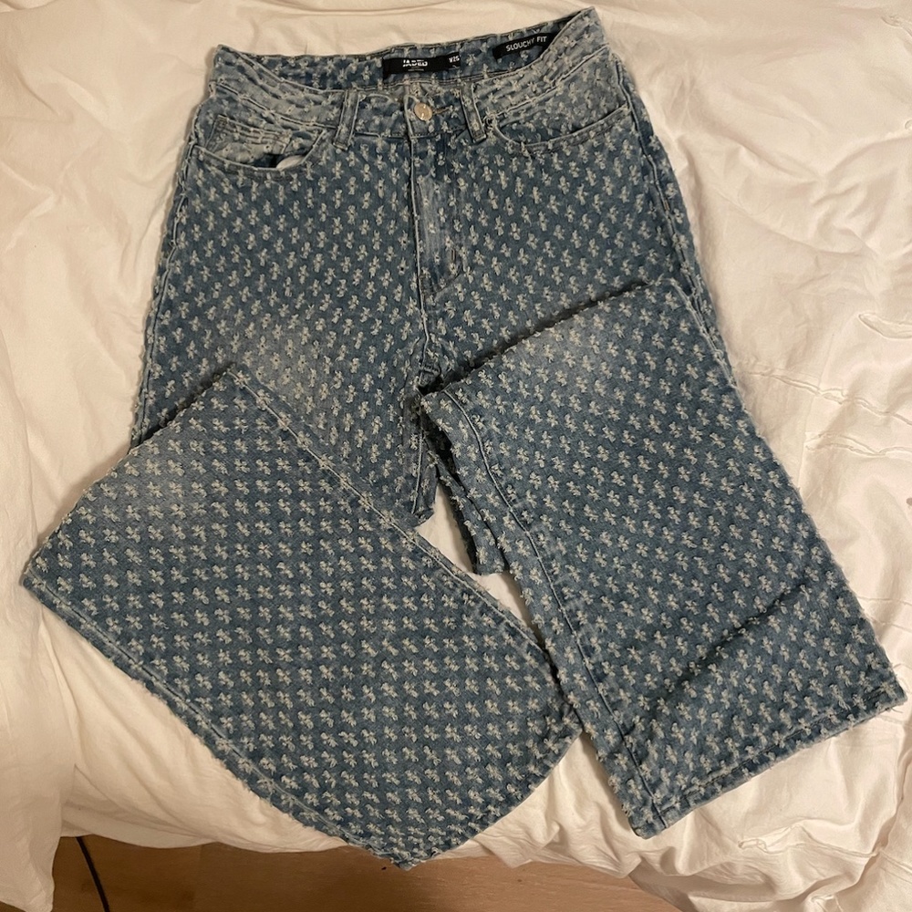 Jaded London Canvas Jeans with Ripped Print